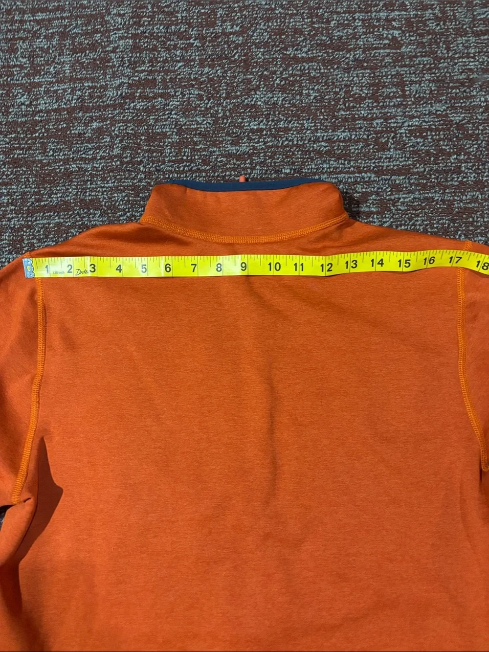 The north face skyline full zip fleece jacket logo stretch orange/navy small